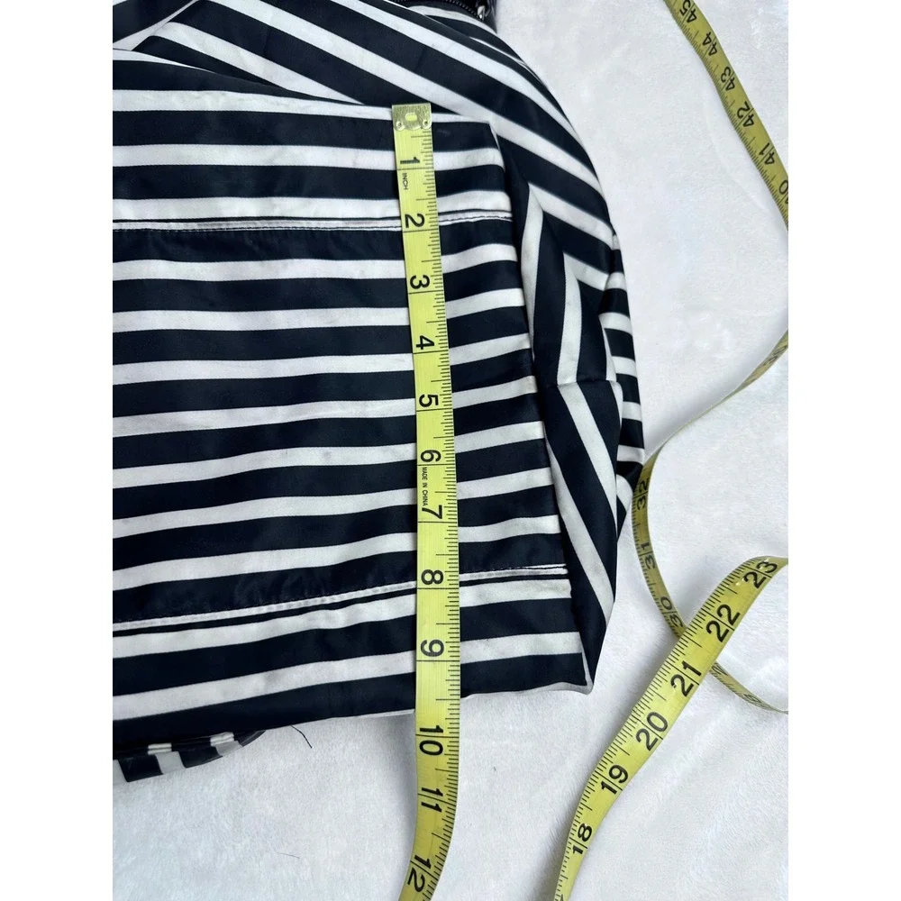 Kate Spade Weekender Bag Womens Large Black White Striped Packable